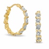 Thumbnail Image 1 of Diamond Accent &quot;S&quot; Hoop Earrings in 18K Gold-Plated Sterling Silver