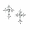 Thumbnail Image 0 of Cubic Zirconia Cross Stud Earrings in Sterling Silver