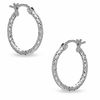 Thumbnail Image 1 of Sterling Silver 16mm Diamond-Cut Hoop Earrings