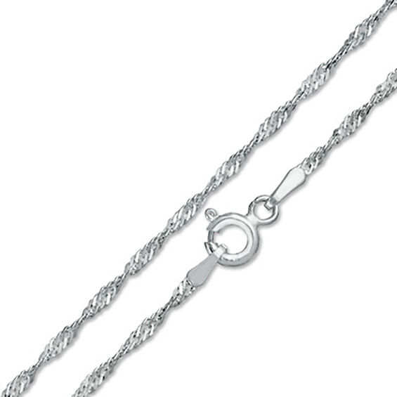 Made in Italy Child's 030 Gauge Singapore Chain Necklace in Solid Sterling Silver