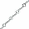 Thumbnail Image 0 of Diamond Accent Heart Link Bracelet in Sterling Silver - 7.25"