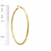 Thumbnail Image 4 of 59.5mm Diamond-Cut Twist Hoop Earrings in 10K Tube Hollow Gold