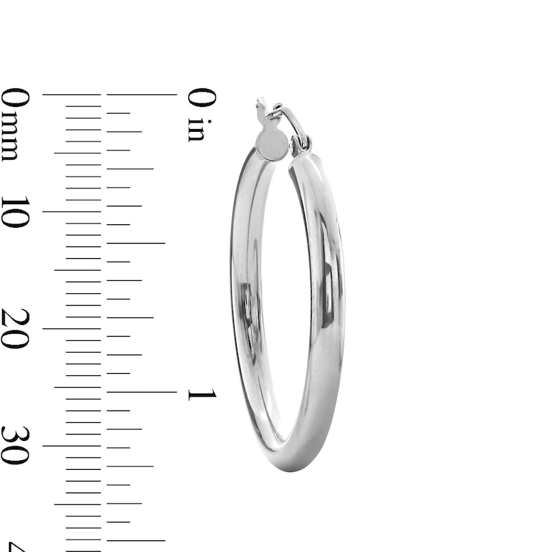 Main Image 3 of 30mm Polished Hoop Earrings in Sterling Silver