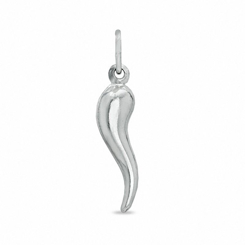 Main Image 1 of Large Italian Horn Necklace Charm in Sterling Silver