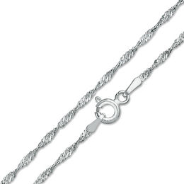 Made in Italy Child's 030 Gauge Singapore Chain Necklace in Solid Sterling Silver - 15&quot;