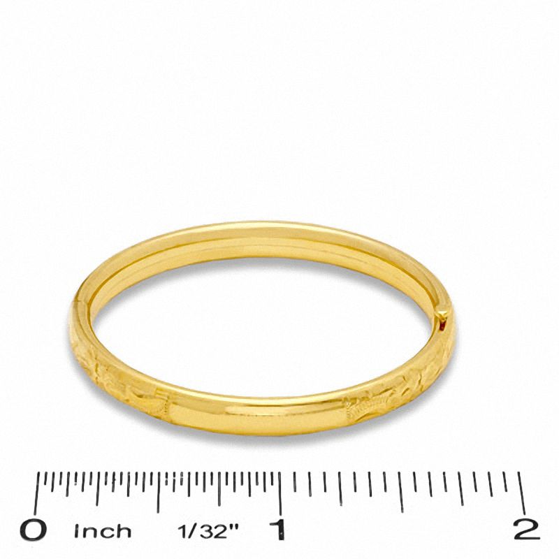 9ct Gold Engraved Bangle