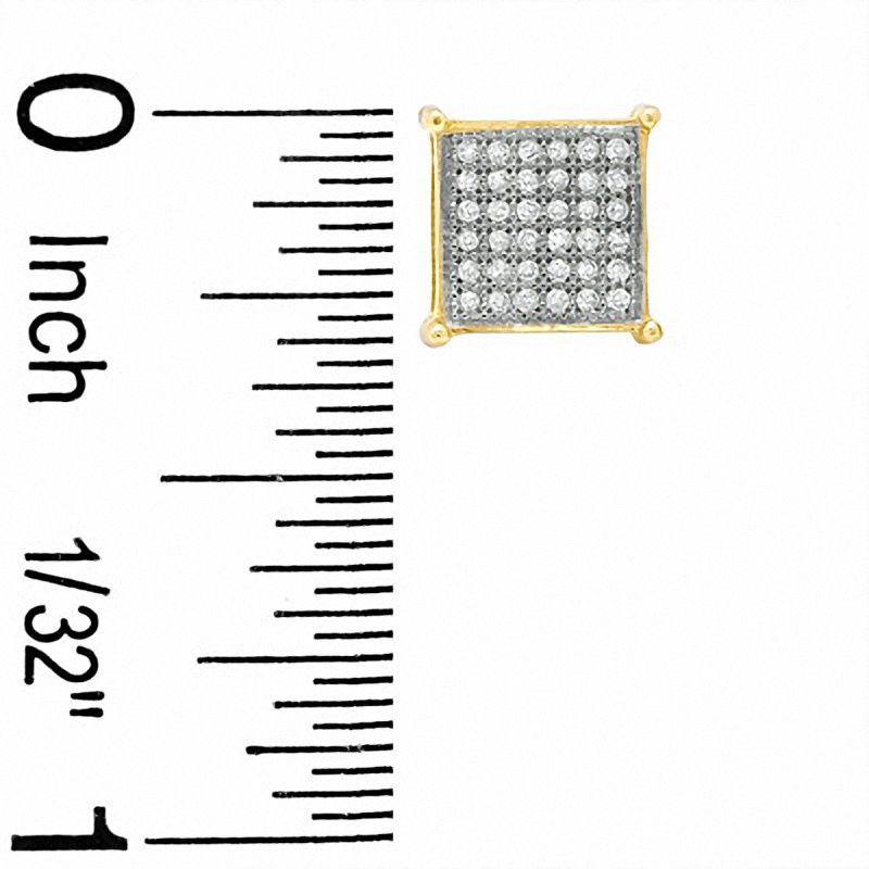 1/5 CT. T.W. Diamond Micro Square Earrings in 10K Gold