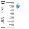 Thumbnail Image 1 of 4mm Heart-Shaped Blue Topaz Earrings in 10K White Gold with CZ