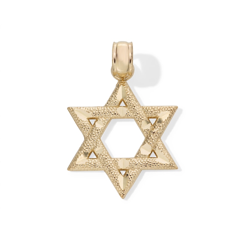 Main Image 1 of Diamond-Cut Star of David Charm in 10K Gold