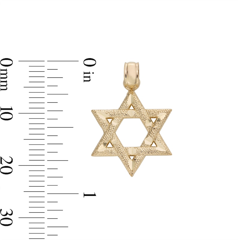 Main Image 4 of Diamond-Cut Star of David Charm in 10K Gold