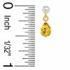 Thumbnail Image 1 of Pear-Shaped Citrine Drop Earrings in 10K Gold with CZ