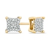 Thumbnail Image 1 of 1/10 CT. T.W. Diamond Bent Square Earrings in 10K Gold