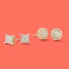 Thumbnail Image 2 of 1/10 CT. T.W. Diamond Bent Square Earrings in 10K Gold