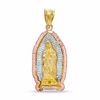 Thumbnail Image 0 of Textured Our Lady of Guadalupe Tri-Tone Necklace Charm in 10K Gold