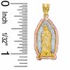 Thumbnail Image 1 of Textured Our Lady of Guadalupe Tri-Tone Necklace Charm in 10K Gold