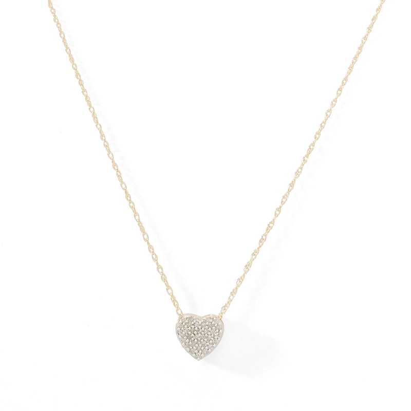 1/10 Carat T.W. Diamond 10k White Gold Halo Pendant Necklace