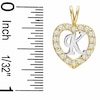 Thumbnail Image 1 of Cubic Zirconia Heart Initial "K" Charm in 10K Two-Tone Gold