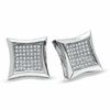 Thumbnail Image 0 of 1/3 CT. T.W. Diamond Curved Frame Square Earrings in 10K White Gold