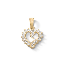 Cubic Zirconia Heart Charm in 10K Solid Gold