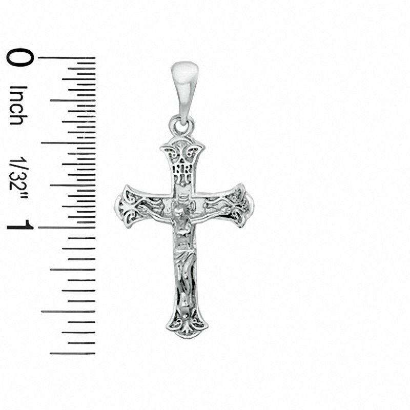 Flat Crucifix Charm in Sterling Silver