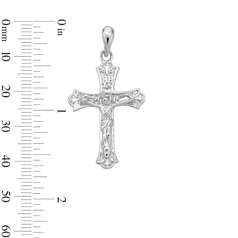 Main Image 3 of Flat Crucifix Charm in Sterling Silver