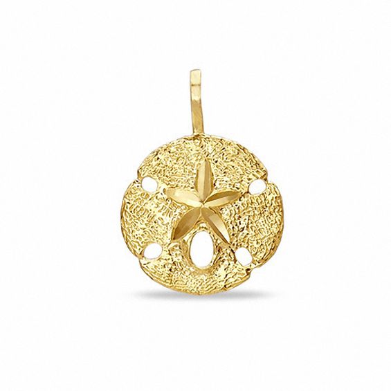 Medium Sand Dollar Charm in 10K Gold