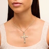 Thumbnail Image 2 of Crucifix with Leaf Tips Charm in 10K Solid Two-Tone Gold