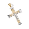 Thumbnail Image 3 of Crucifix with Leaf Tips Charm in 10K Solid Two-Tone Gold