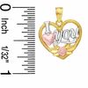 Thumbnail Image 2 of Diamond-Cut &quot;I Heart You&quot; Heart Outline Tri-Tone Necklace Charm in 10K Gold