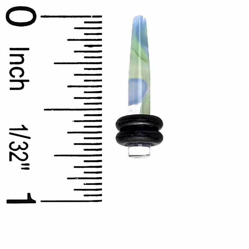 Main Image 2 of 006 Gauge Blue and Green Marble Acrylic Tapers