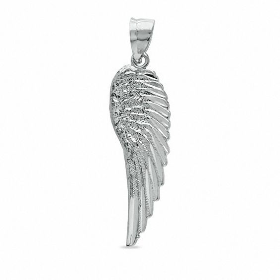 Angel Wing Charm in 10K White Gold