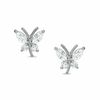 Thumbnail Image 0 of Cubic Zirconia Butterfly Stud Earrings in 10K White Gold