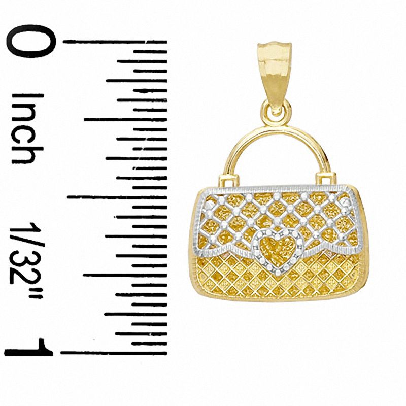 Main Image 2 of Reversible Purse with Hearts Charm in 10K Two-Tone Gold