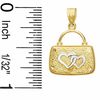 Thumbnail Image 3 of Reversible Purse with Hearts Charm in 10K Two-Tone Gold