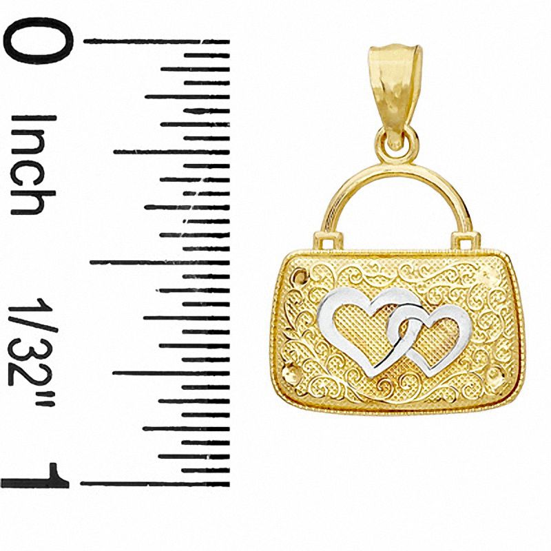 Main Image 3 of Reversible Purse with Hearts Charm in 10K Two-Tone Gold