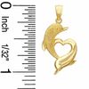 Thumbnail Image 2 of Dolphins Heart Charm in 10K Solid Gold