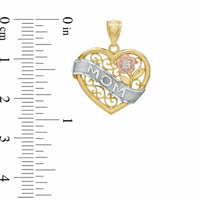 Handcrafted 10kt Gold Filigree Heart Charm Pendant