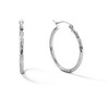 Thumbnail Image 1 of 25mm Triple Diamond-Cut Hoop Earrings in 10K White Gold