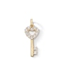 Thumbnail Image 1 of Cubic Zirconia Accent Heart Key Charm in 10K Solid Gold