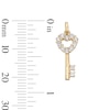 Thumbnail Image 2 of Cubic Zirconia Accent Heart Key Charm in 10K Solid Gold