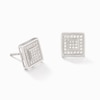 Thumbnail Image 1 of 1/6 CT. T.W. Diamond Double Square Stud Earrings in Sterling Silver