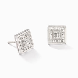 1/6 CT. T.W. Diamond Double Square Stud Earrings in Sterling Silver