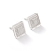 Thumbnail Image 2 of 1/6 CT. T.W. Diamond Double Square Stud Earrings in Sterling Silver