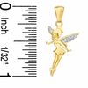 Thumbnail Image 1 of Child's Tinkerbell With Glitter Enamel Wings Charm in 10K Gold