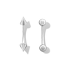 Thumbnail Image 1 of Solid Stainless Steel Ball and Spike Curved Barbell Set - 18G 5/16&quot;