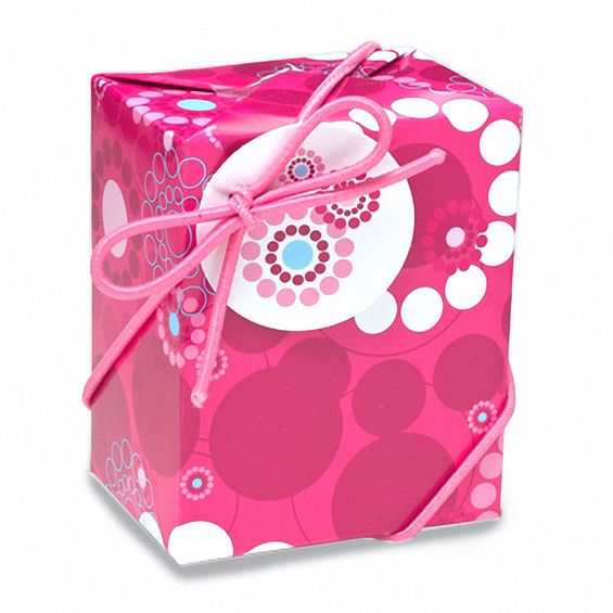 Pink Floral Gift Wrap Instant Square Box