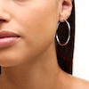 Thumbnail Image 2 of 45mm Square Tube Hoop Earrings in Hollow Sterling Silver