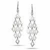 Sterling Silver Diamond Shape Chandelier Earrings