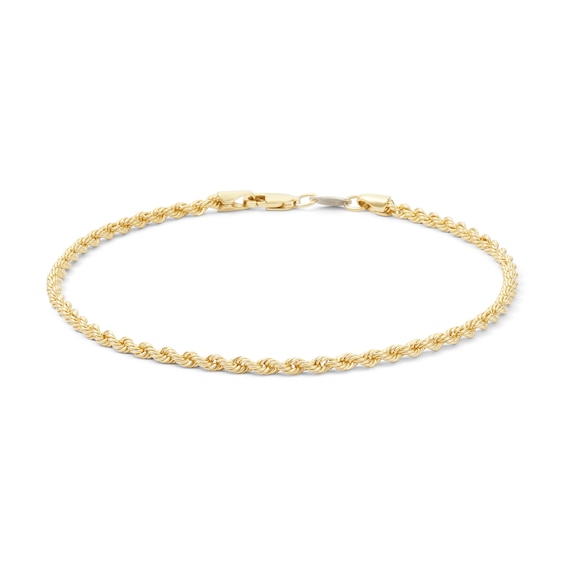 2.3mm Rope Chain Anklet in 10K Gold Bonded Sterling Silver