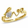 Thumbnail Image 1 of 1/20 CT. T.W. Heart-Shaped Composite Diamond &quot;Love&quot; Ring in 10K Gold